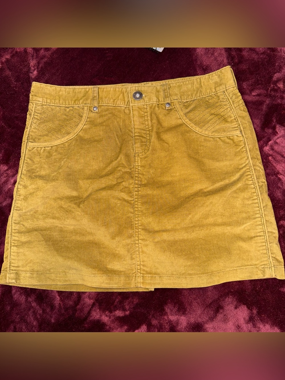 Athleta ‘Old Gold’ Corduroy Mini Skirt Size 10